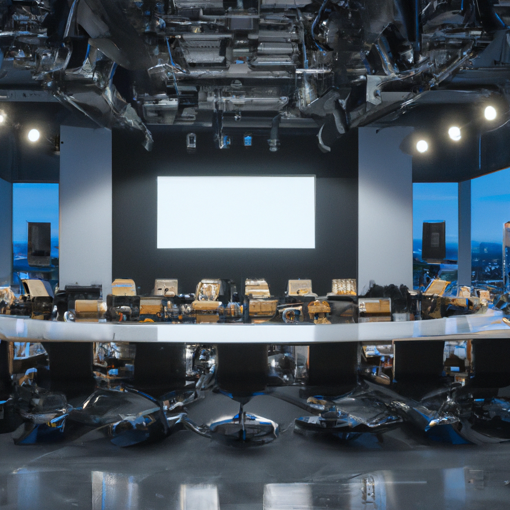 AI-generated minimalist newsroom background